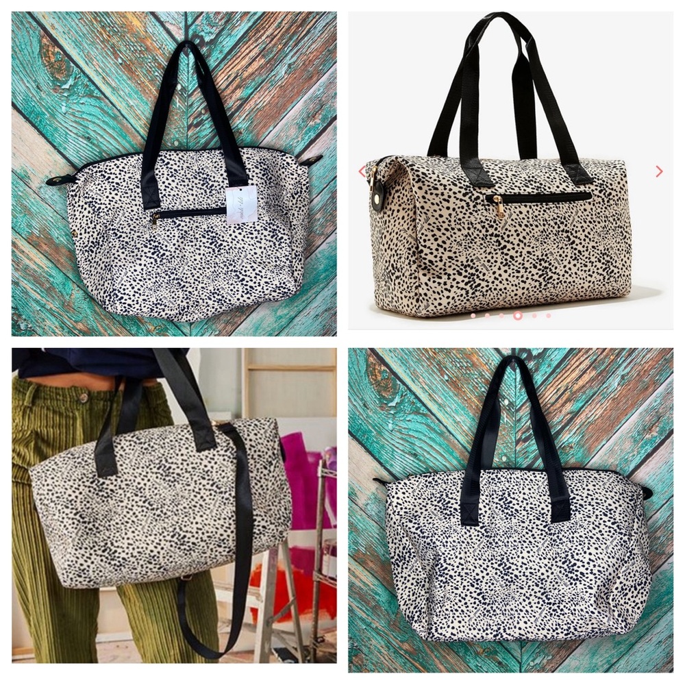 NWT MALI & LILI Canvas Fit Fab Fun Animal Print Weekender Bag